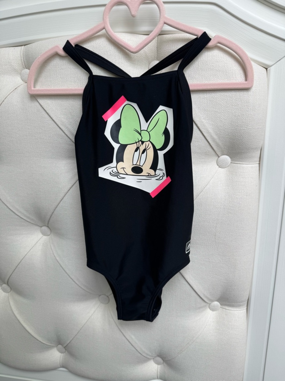 adidas x Disney Black Kids Swimwear with Minnie Graphic